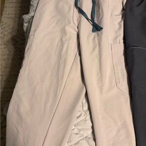 Figs Women's Cream Joggers with Navy Drawstring